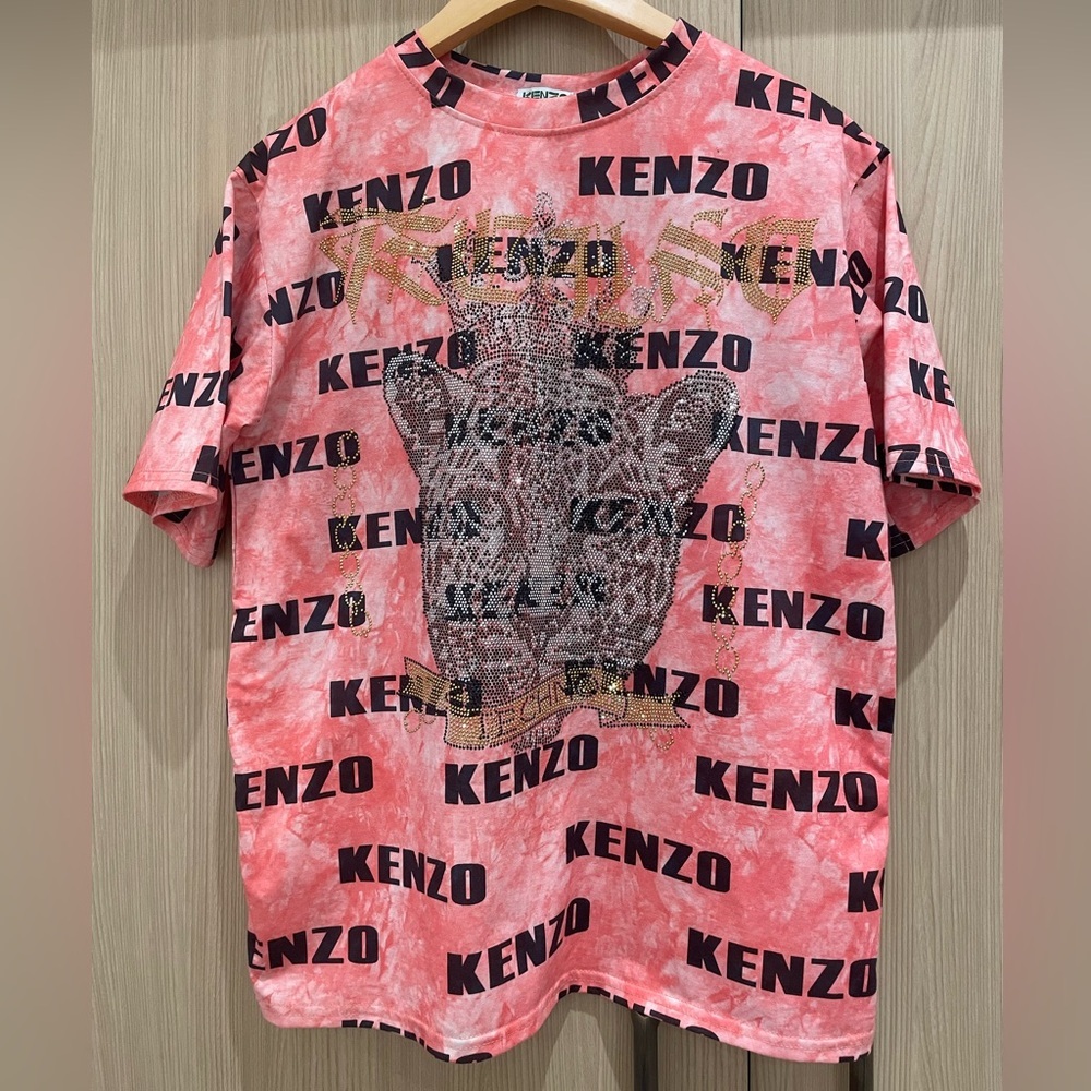 Kenzo Paris Techno Rhinestone Graphic T-Shirt Fits L Authentic
